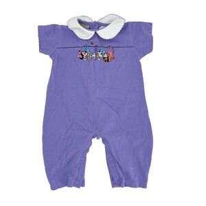 Vintage Disney Baby Girl Romper 12 months purple 90s Minnie Daisy Pluto